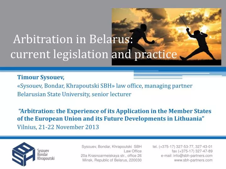 arbitration in belarus current legislation and practice