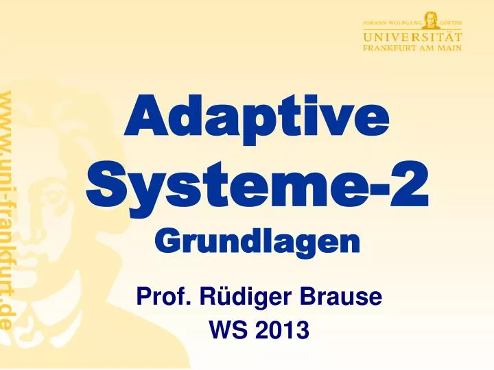 adaptive systeme 2 grundlagen
