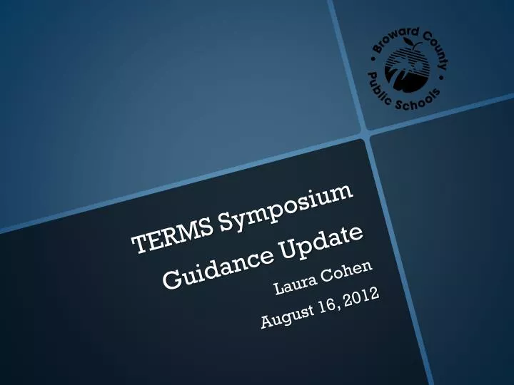 terms symposium guidance update