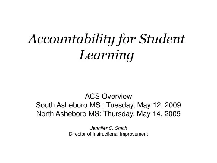 accountability for student learning