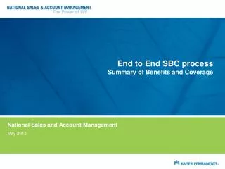 End to End SBC process Summary of Benefits and Coverage