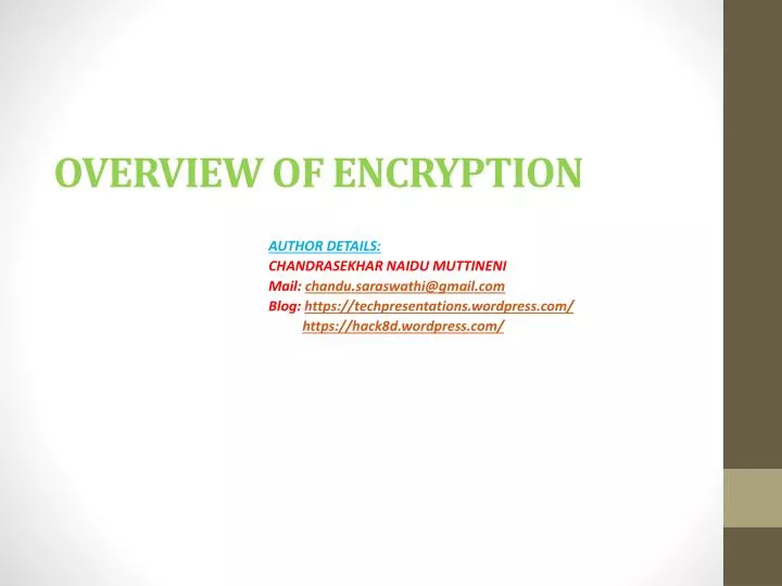 overview of encryption