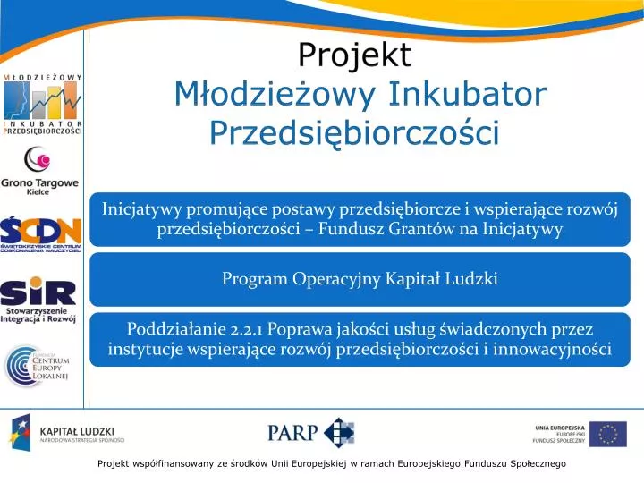 projekt m odzie owy inkubator przedsi biorczo ci