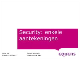 security enkele aantekeningen