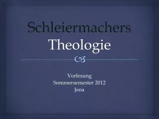 schleiermachers theologie