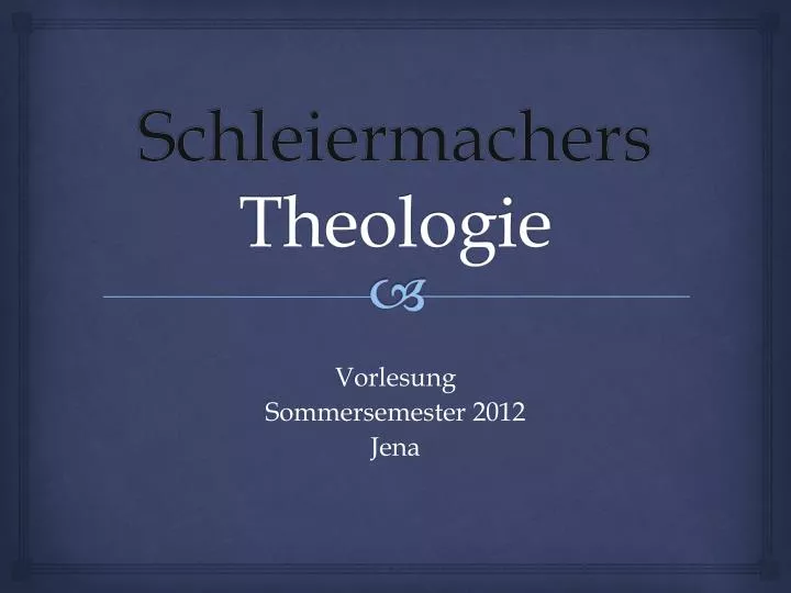 schleiermachers theologie