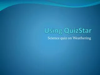Using QuizStar