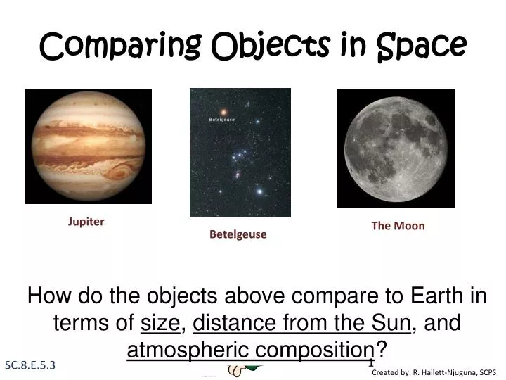 comparing objects in space