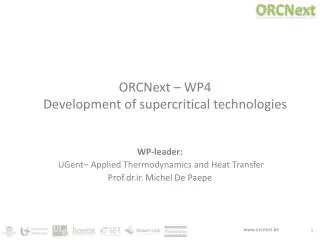 orcnext wp4 development of supercritical technologies