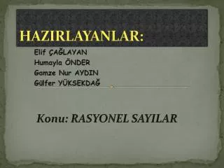 hazirlayanlar