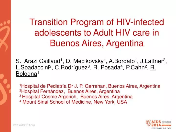 transition program of hiv infected adolescents to adult hiv care in buenos aires argentina
