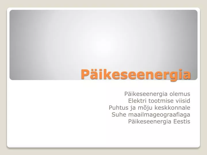 p ikeseenergia