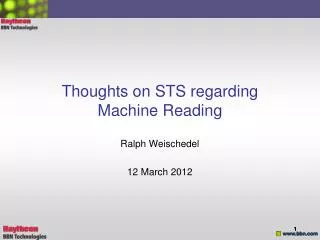 Thoughts on STS regarding Machine Reading