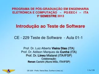 CE - 229 Teste de Software - Aula 01-1