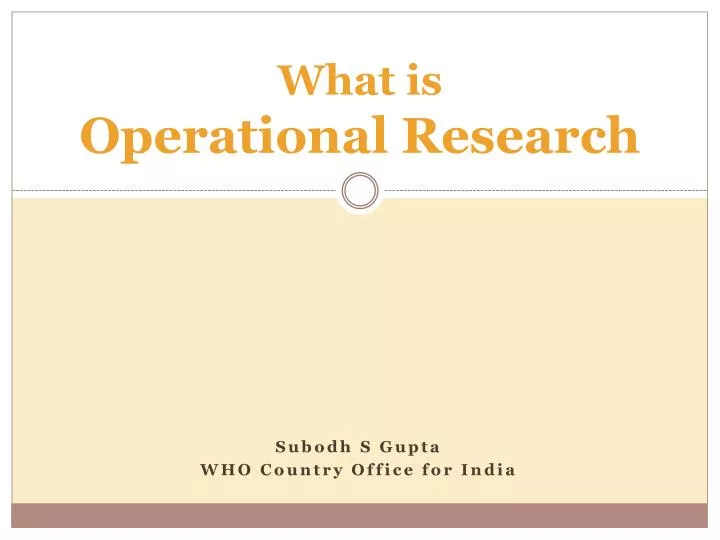 what is operational research