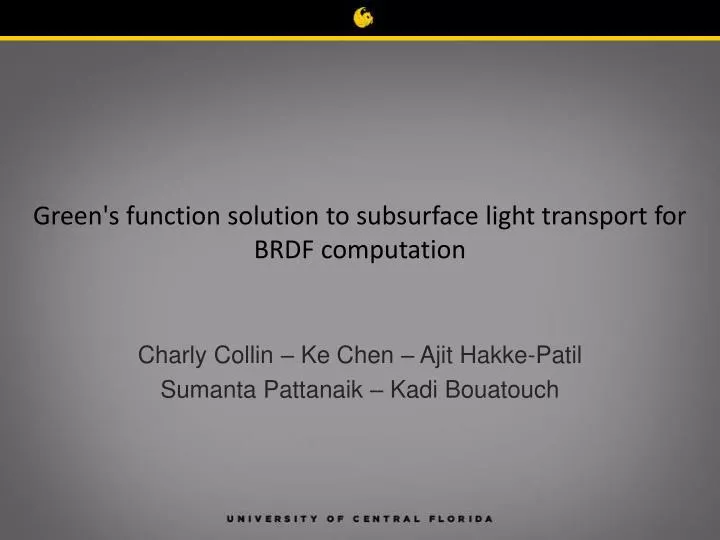 green s function solution to subsurface light transport for brdf computation