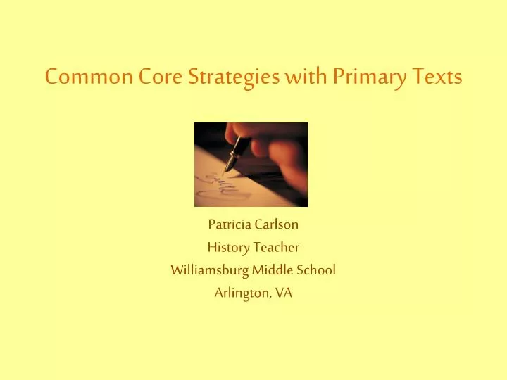 common core strategies with primary texts