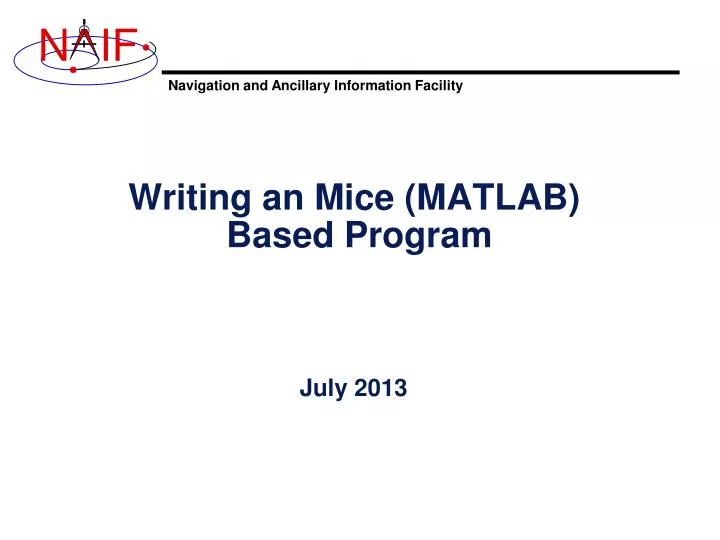 writing an mice matlab based program