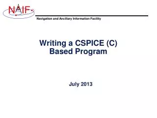 Writing a CSPICE (C) Based Program