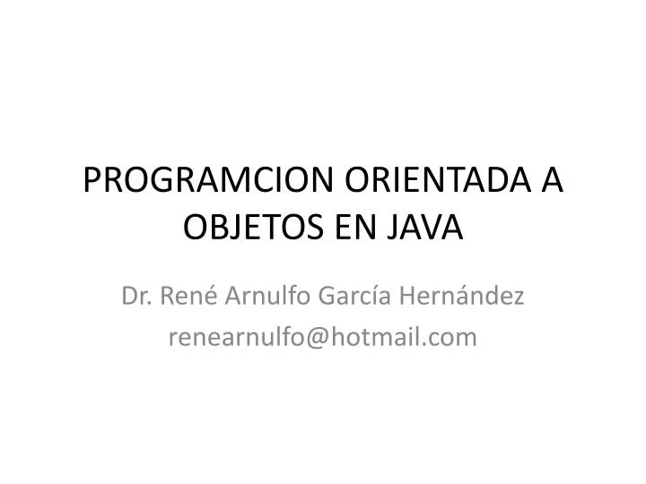 programcion orientada a objetos en java