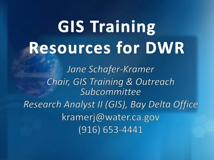 gis training resources for dwr