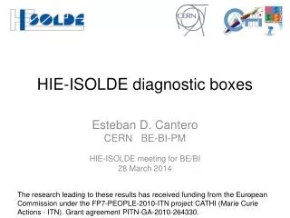 HIE-ISOLDE diagnostic boxes
