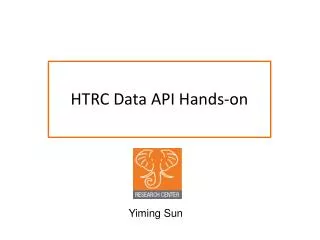 HTRC Data API Hands-on