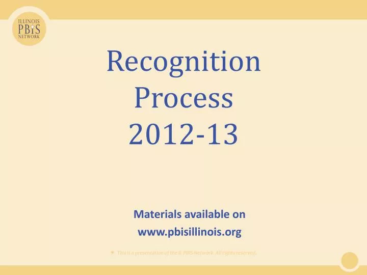 recognition process 2012 13