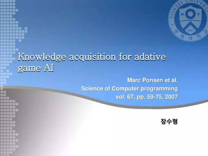 knowledge acquisition for adative game ai