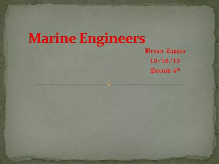 marine engineers