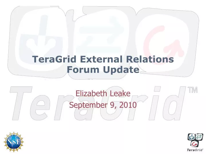 teragrid external relations forum update