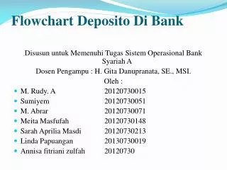 flowchart deposito di bank