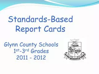 Standards-Based Report Cards