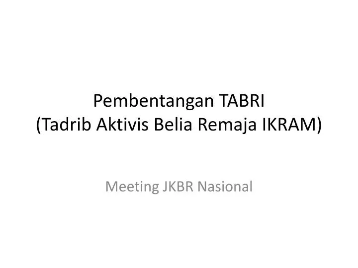 pembentangan tabri tadrib aktivis belia remaja ikram