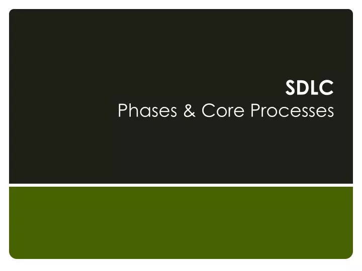 sdlc phases core processes