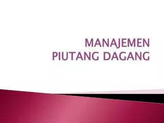 manajemen piutang dagang
