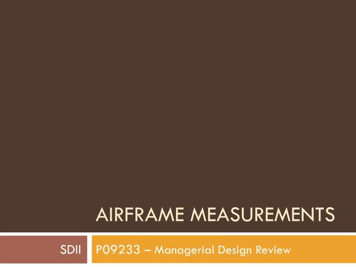 airframe measurements