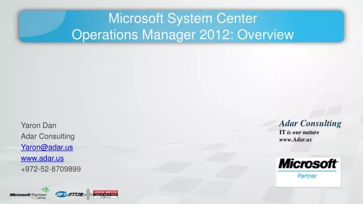microsoft system center operations manager 2012 overview