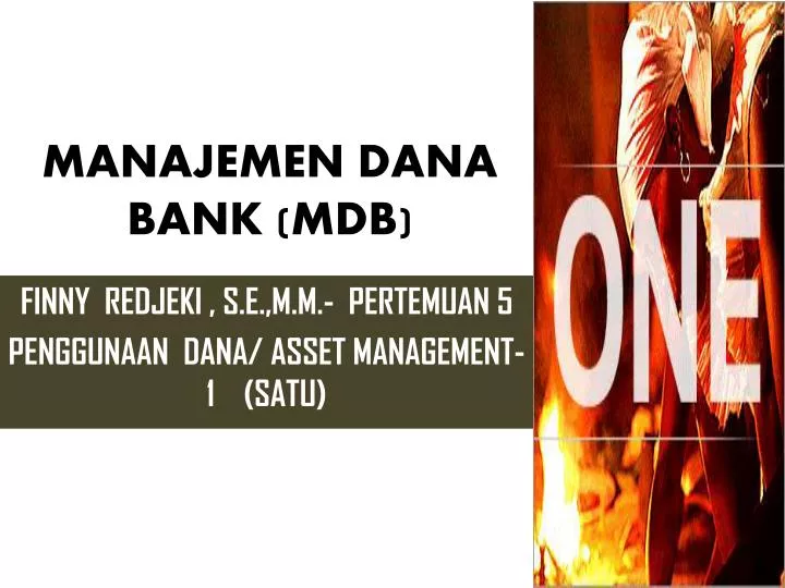 manajemen dana bank mdb