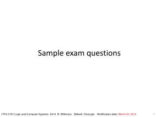 Sample exam questions