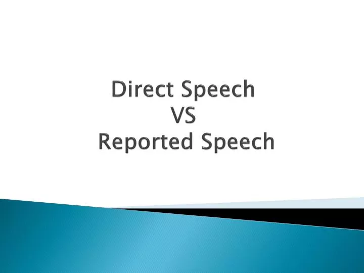 direct speech vs reported speech