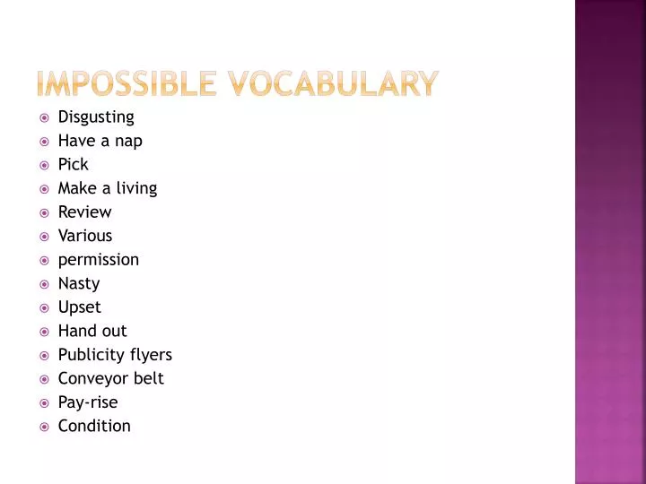 impossible vocabulary