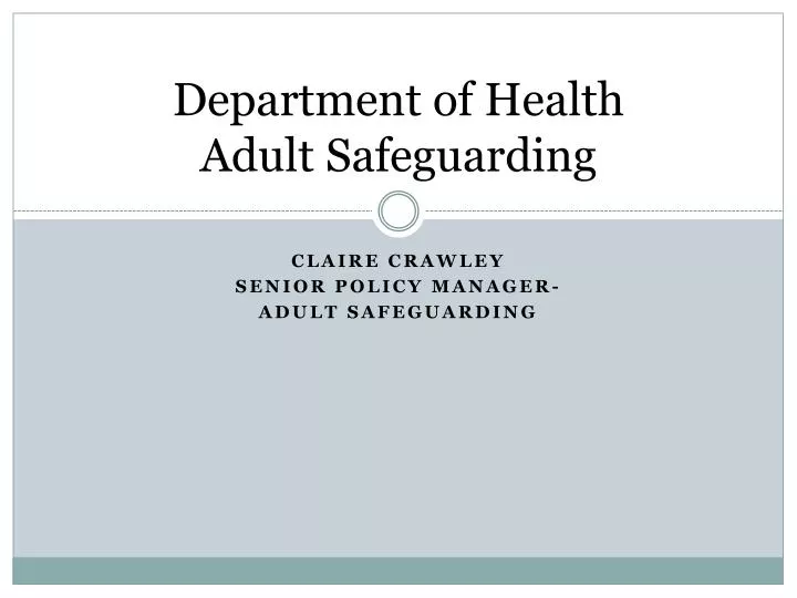 department of health adult safeguarding