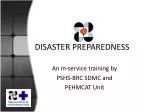 DISASTER PREPAREDNESS - slide 1