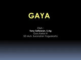 oleh tony setiawan s ag guru kelas iv sd muh suronatan yogyakarta