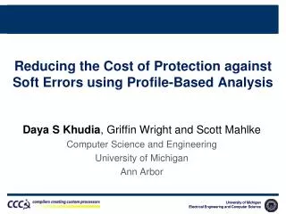 Reducing the Cost of Protection against Soft Errors using Profile-Based Analysis