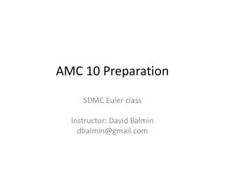 AMC 10 Preparation