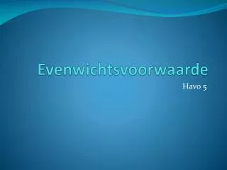 evenwichtsvoorwaarde