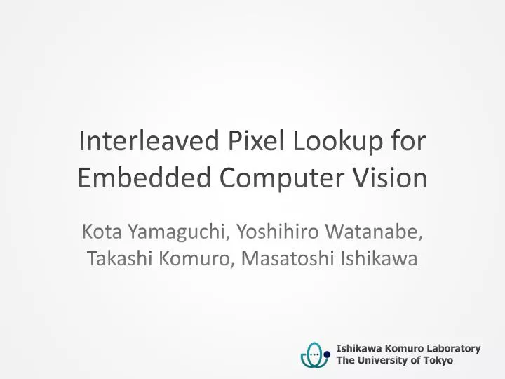 interleaved pixel lookup for embedded computer vision