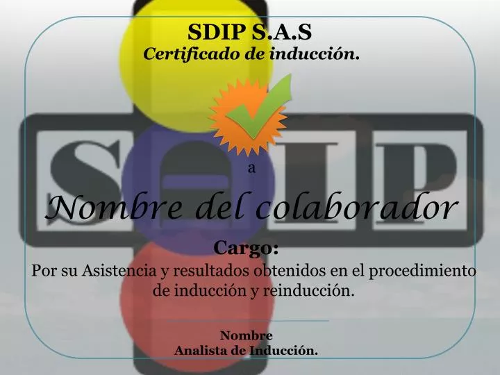 certificado de inducci n